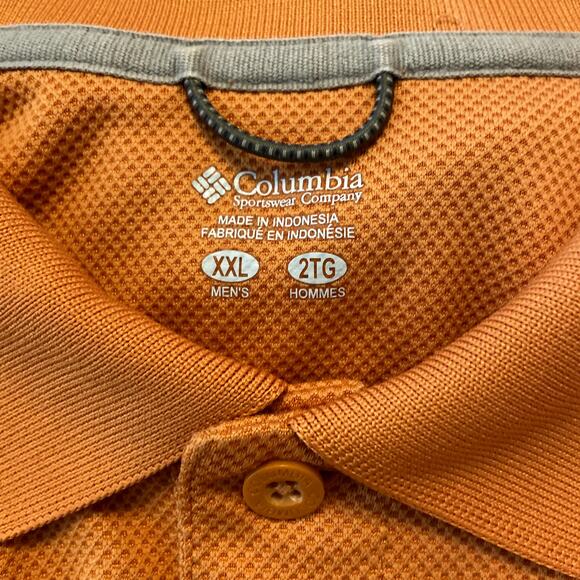 Columbia Omni-Shade Polo Trout Fish Shirt Short Sleeve Collared Orange 2XL - Picture 4 of 6